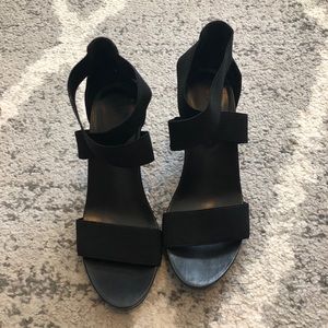 BCBG strap wedge sandals